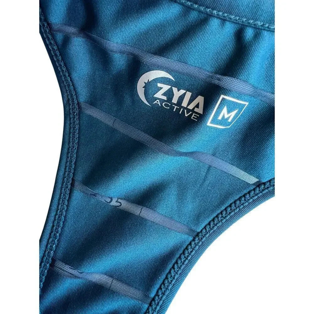 Zyia Active racer back, tank top, sheer lines, Blue color, women's size M
